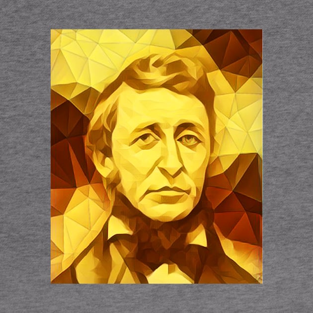 Henry David Thoreau Golden Portrait | Henry David Thoreau Artwork 11 by JustLit